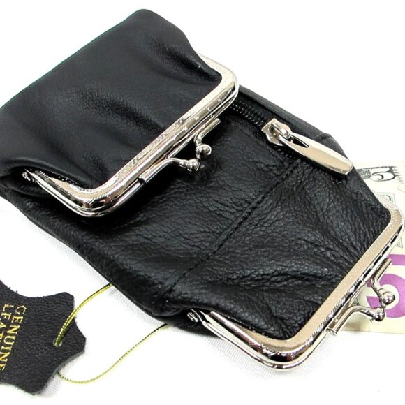 ROMA LEATHER Cigarette Case Holder with Purse Coin Purse- Black 💸 - Picture 5 of 7